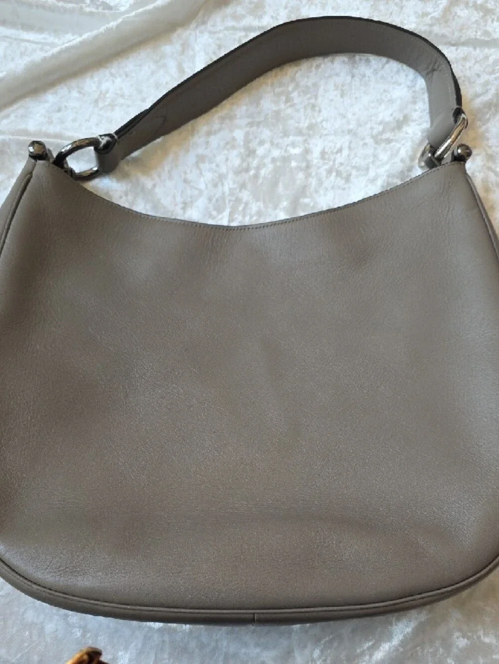Coach Mae Hobo Neutral Buttery Leather Grey Shoulder Bag